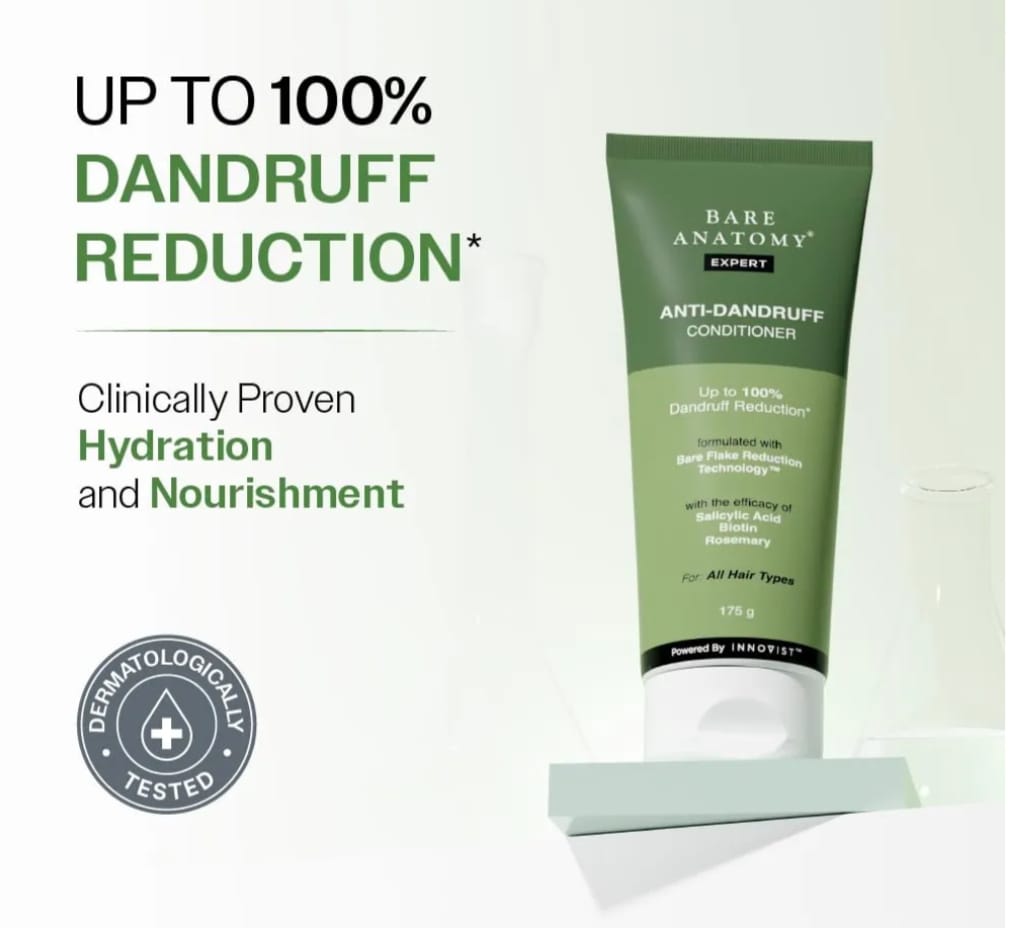 Bare Anatomy Anti-Dandruff Shampoo & Conditioner Combo | Up to 100% Dandruff Control Reduces Dryness &amp; Frizz | For All Hair Types |250ml + 175gm (Pack of 2)